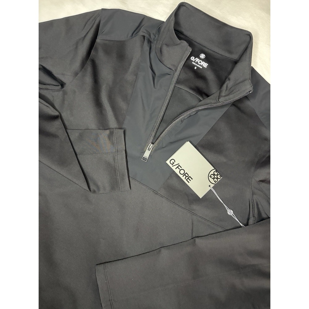 G/Fore Quarter Zip Tech Golf Pullover Men's Size Small Onyx Black NWT $250‎